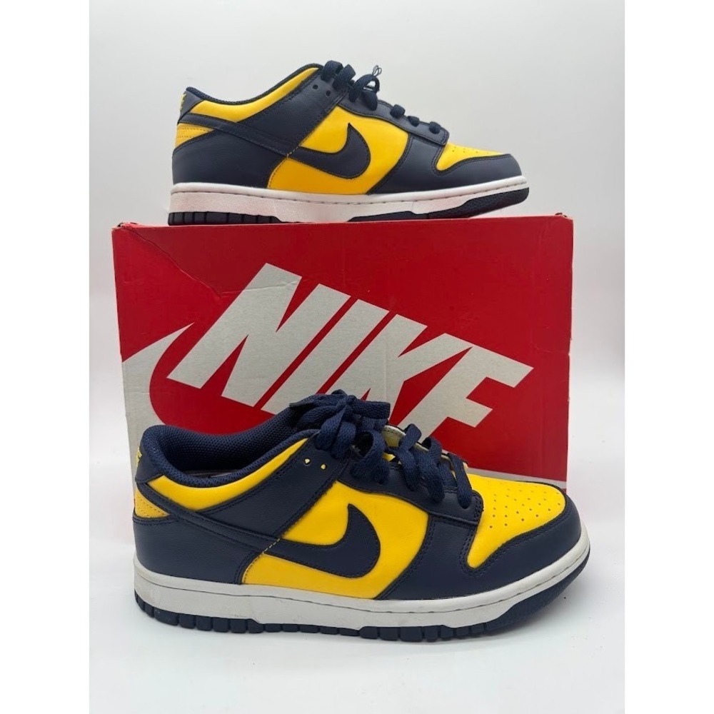Nike Dunk Low Michigan GS Varsity Maize Midnight Navy CW1590-700 Size 7Y